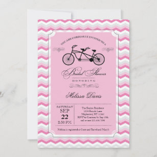 Tandem Bicycle Bridal Shower Invitation