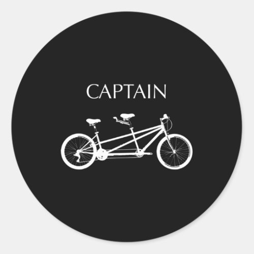 Tandem Bicycle Captain Classic Round Sticker