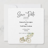 Tandem Bicycle Casual Square Save the Date Card (Front)