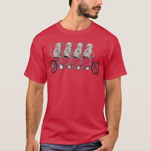Tandem Bicycle Cat Gang  T_Shirt