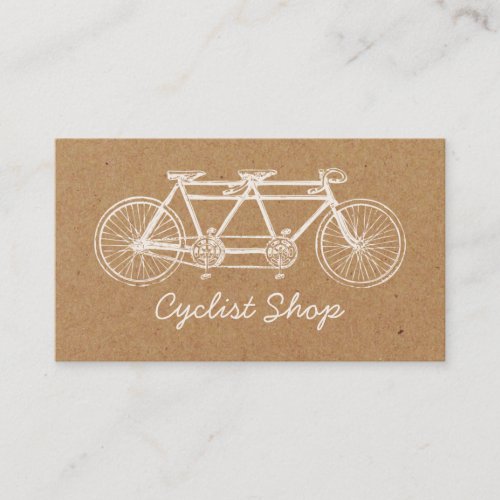 Tandem Bicycle Cycling Kraft Bicyclist Business Card
