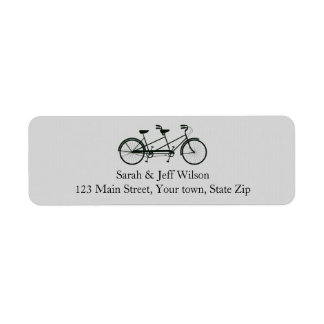 Tandem Bicycle Grey Return Address Labels