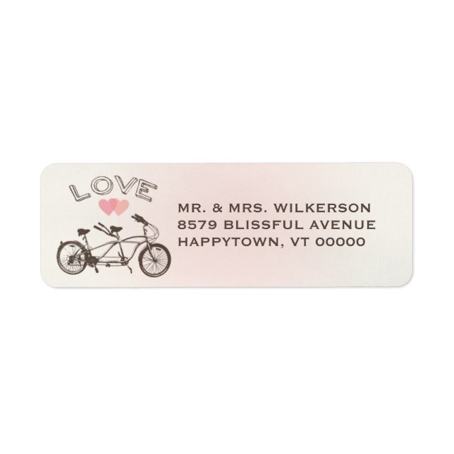 Tandem Bicycle Love Label (Front)