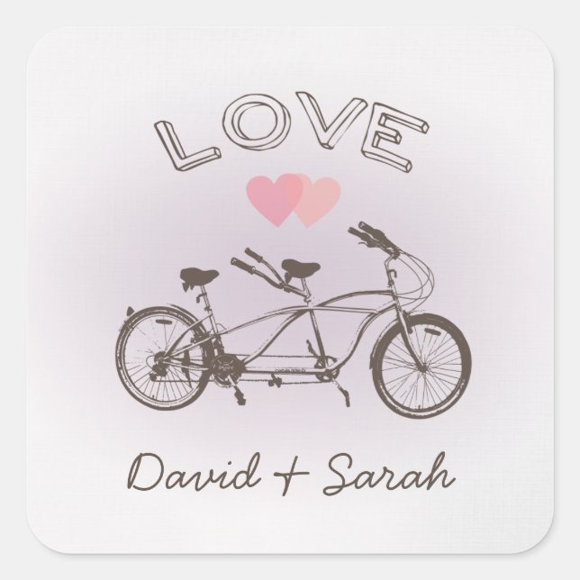 Tandem Bicycle Love Sticker (Front)