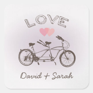 Tandem Bicycle Love Sticker