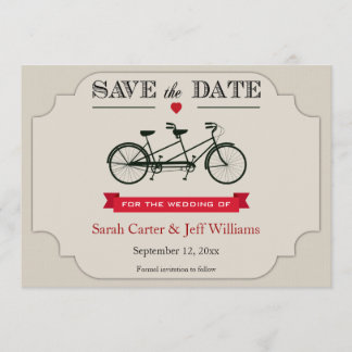 Tandem Bicycle Save the Date Cards