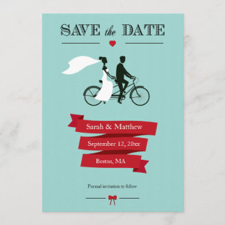 Tandem Bicycle Save the Date Cards
