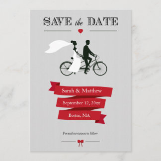 Tandem Bicycle Save the Date Cards