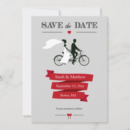 Tandem Bicycle Save the Date Cards