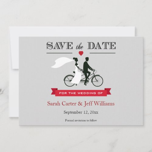 Tandem Bicycle Save the Date Cards