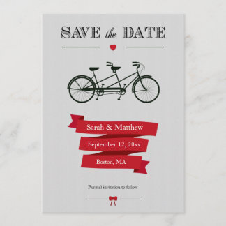 Tandem Bicycle Save the Date Cards