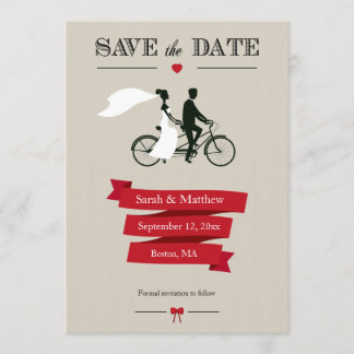 Tandem Bicycle Save the Date Cards