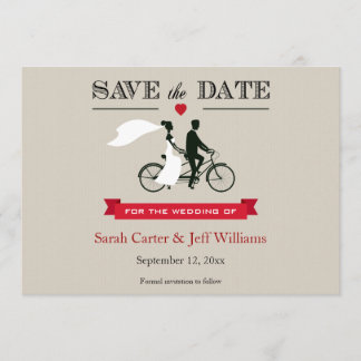 Tandem Bicycle Save the Date Cards
