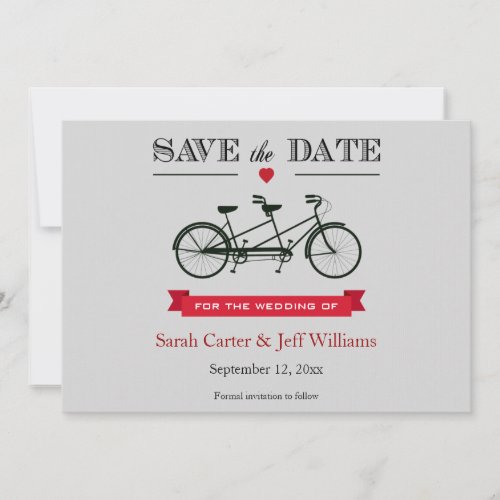 Tandem Bicycle Save the Date Cards