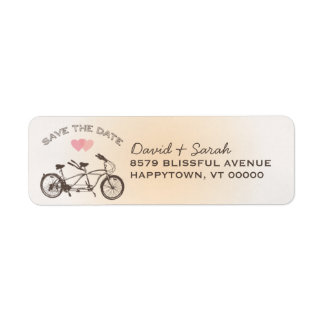 Tandem Bicycle Save The Date  Label