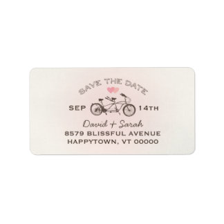 Tandem Bicycle Save The Date  Label