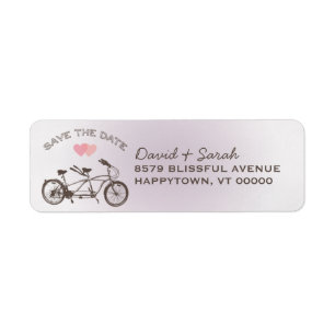 Tandem Bicycle Save The Date  Label