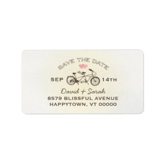 Tandem Bicycle Save The Date  Label