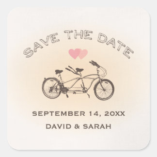 Tandem Bicycle Save The Date Sticker