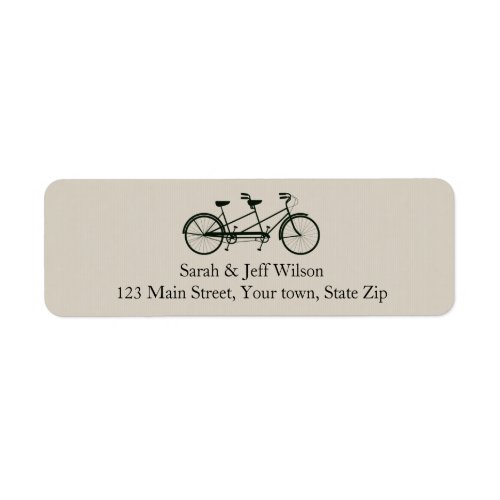 Tandem Bicycle Taupe Return Address Labels