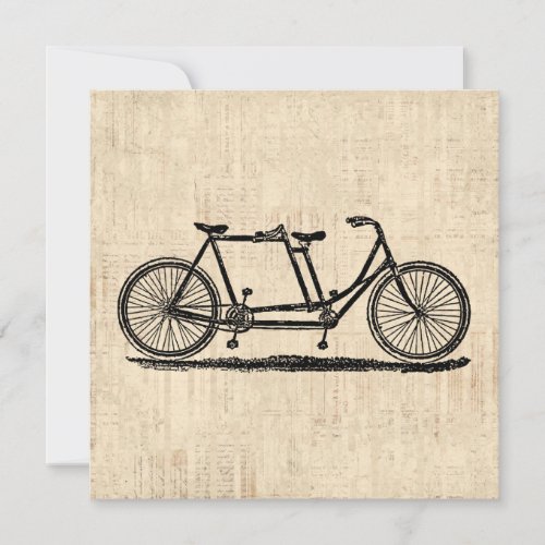 Tandem Bicycle Two Person Bicycle Antique Bike Card