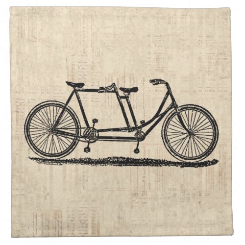 Tandem Bicycle Two Person Bicycle Antique Bike Cloth Napkin