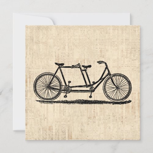 Tandem Bicycle Two Person Bicycle Antique Bike Invitation