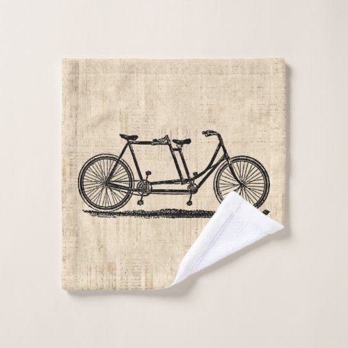 Tandem Bicycle Two Person Bicycle Antique Bike Wash Cloth