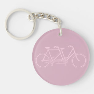 Tandem Bicycle Two Seat Bike Art CUSTOM COLOR Keychain