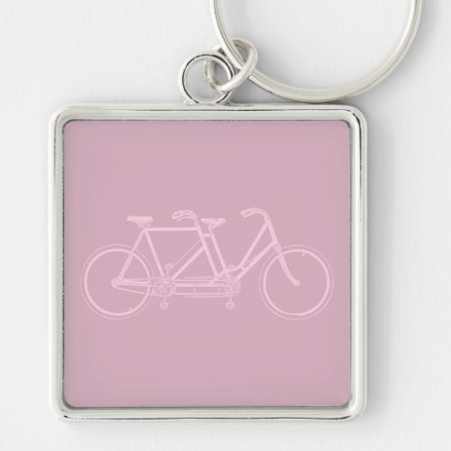 Tandem Bicycle Two Seat Bike Art CUSTOM COLOR Keychain