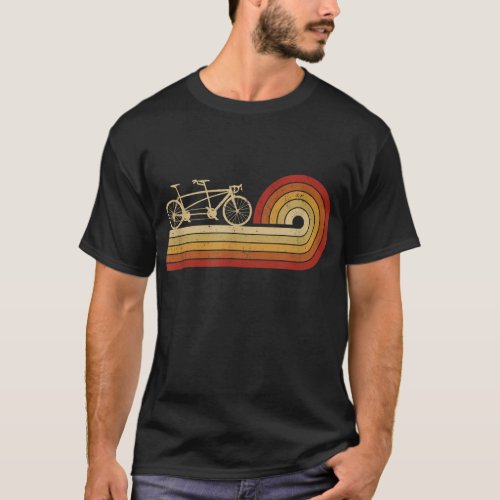 Tandem Bicycle Vintage Cyclist Two Person Bike Bik T_Shirt