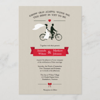 Tandem Bicycle Vintage Wedding Invitations