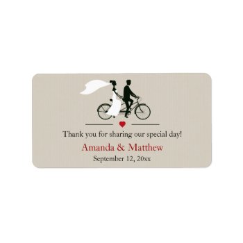 Tandem Bicycle Wedding Favor Labels by PMCustomWeddings at Zazzle