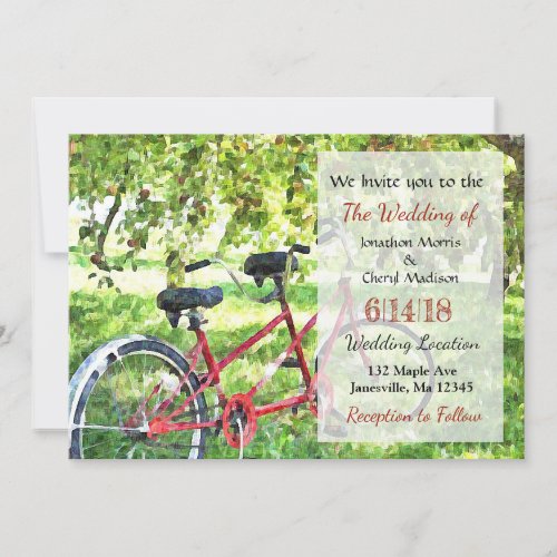 Tandem Bicycle Wedding Invitations