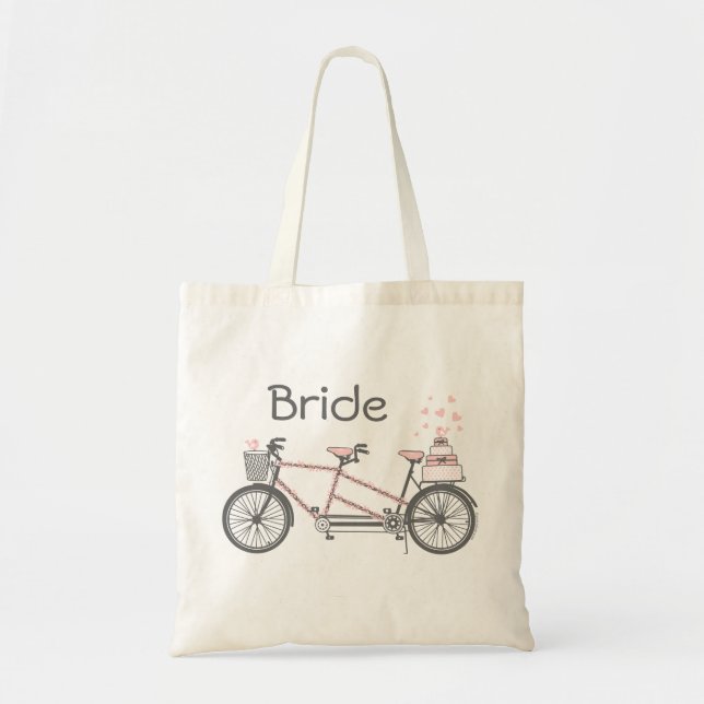 Tandem Bicycle Wedding Personalized Bag (Front)