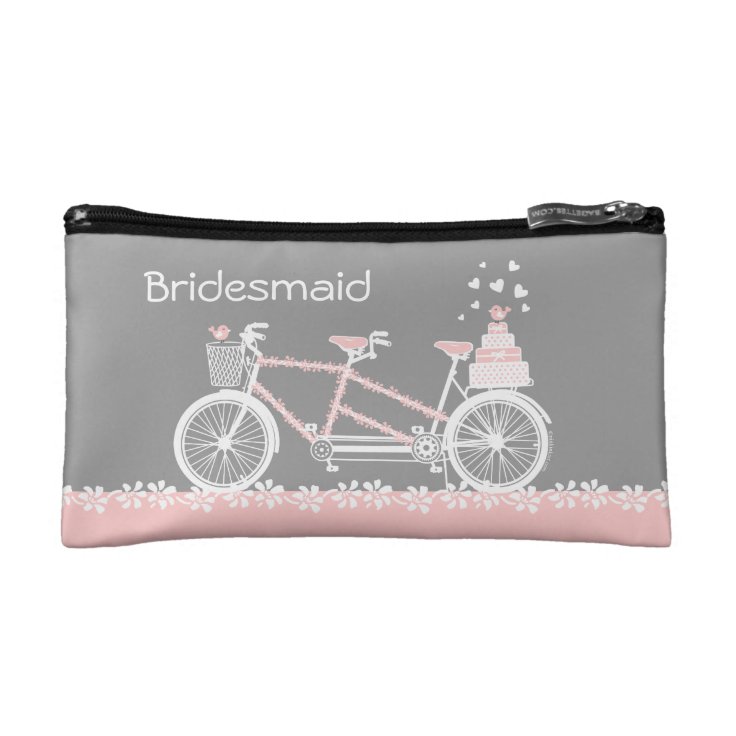 Tandem Bicycle Wedding Personalized Cosmetic Bag Zazzle