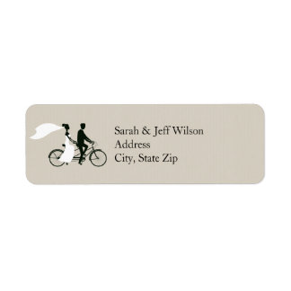 Tandem Bicycle Wedding Return Address Labels