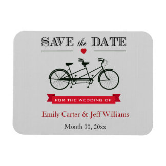 Tandem Bicycle Wedding Save the Date Magnets