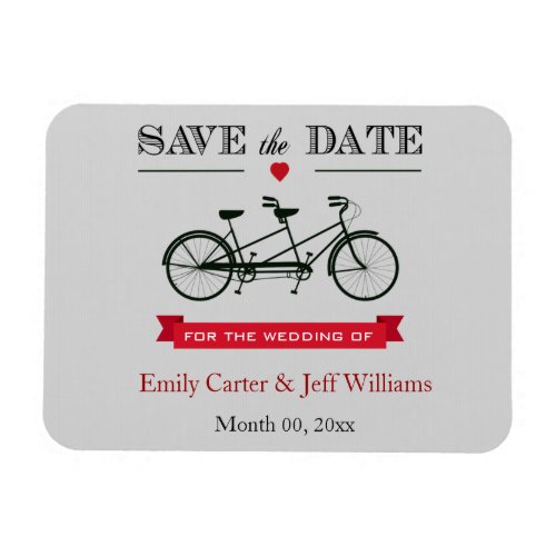 Tandem Bicycle Wedding Save the Date Magnets