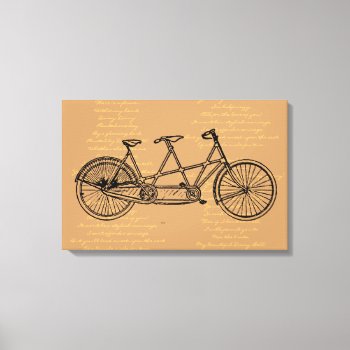 Tandem Bicycle With Lyrics To "daisy Bell" Canvas Print by jetglo at Zazzle