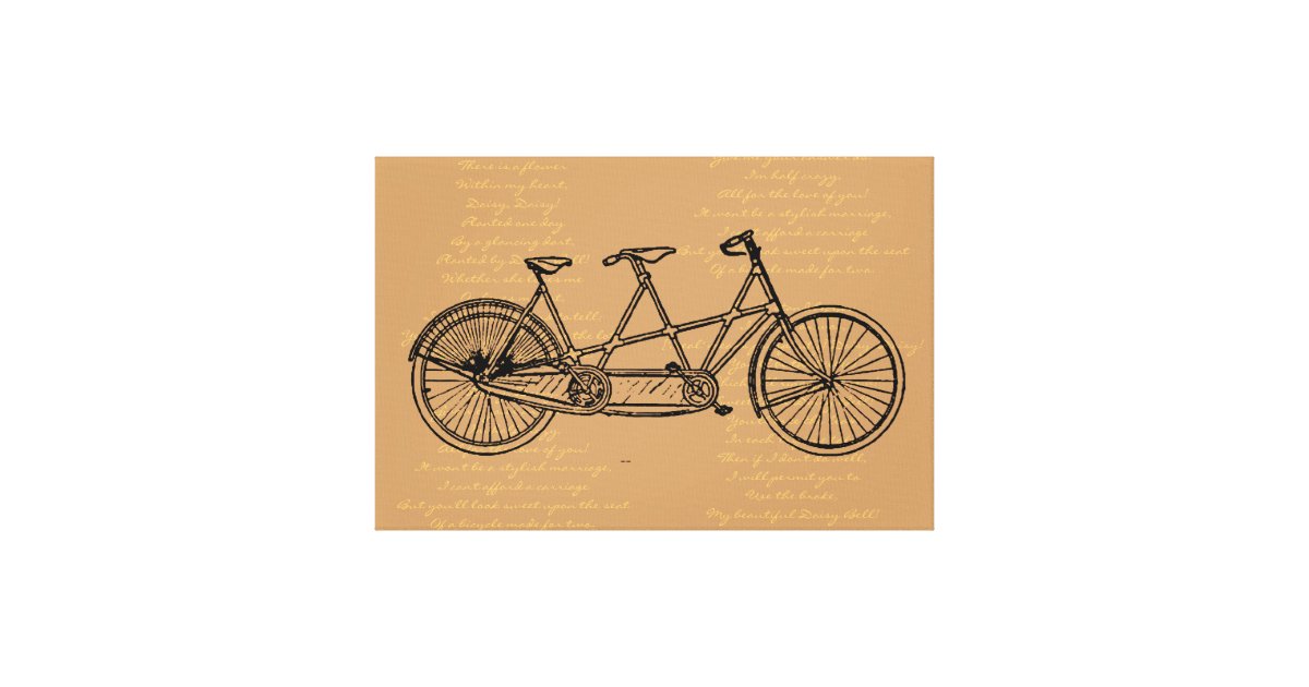 Tandem Bicycle With Lyrics To Daisy Bell Canvas Print Zazzle Com Tandem Bicycle With Lyrics To Daisy Bell Canvas Print Zazzle Com