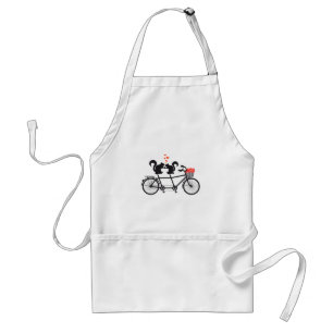 tandem bicycle with squirrels adult apron