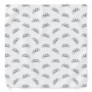 Tandem Bicycles Two Seat Bike Black and White Bandana