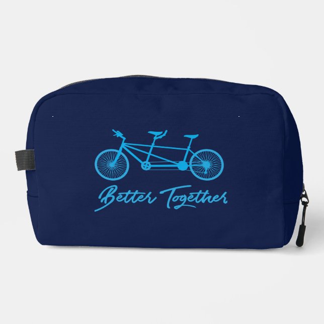 Tandem Bike Better Together Blue Dopp Kit (Front)