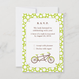 Tandem Bike (Green Dots) RSVP Card