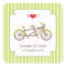 Tandem Bike (Green Stripes) Favor Sticker