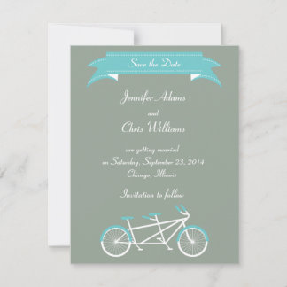 Tandem Bike (Grey / Blue) Save the Date