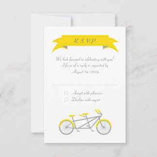 Tandem Bike (Grey / Yellow / White) RSVP Card