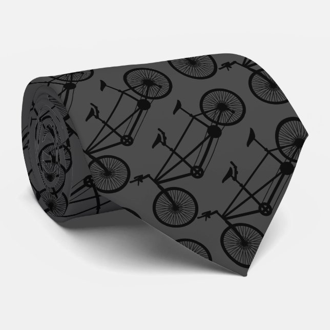 Tandem Bike Rider Bicycle Cyclist Patterned Neck Tie (Rolled)
