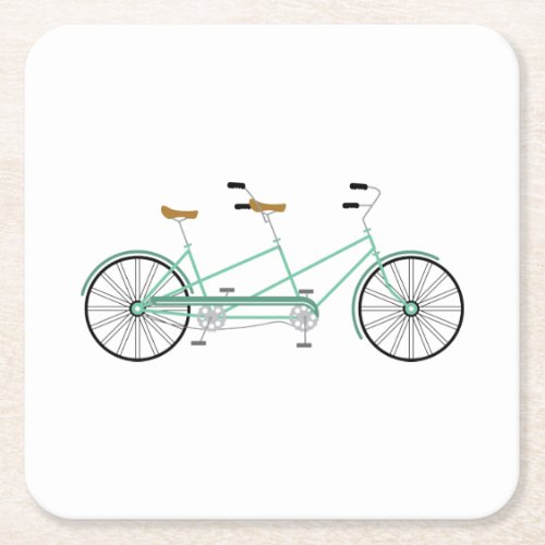 Tandem Bike Square Paper Coaster